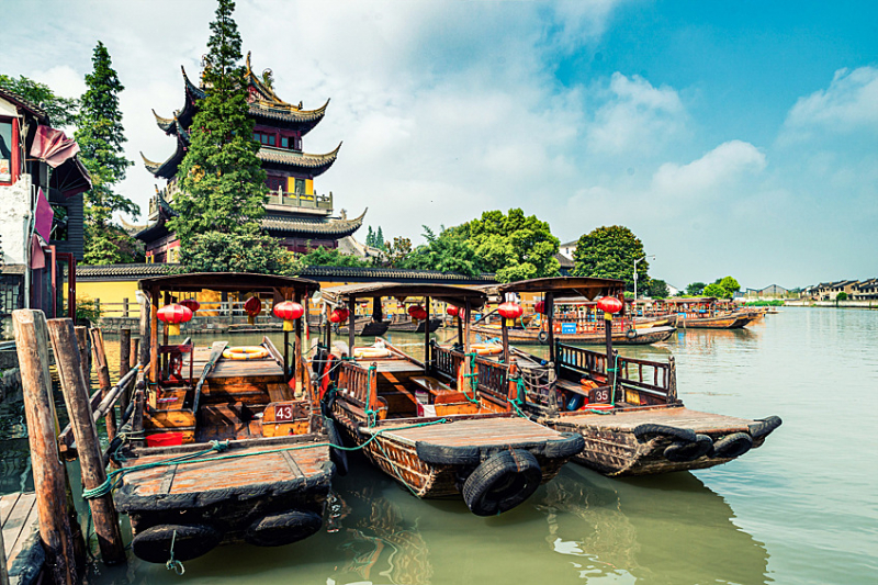 Древнее Венеции: кадры из города Чжуцзяцзяо